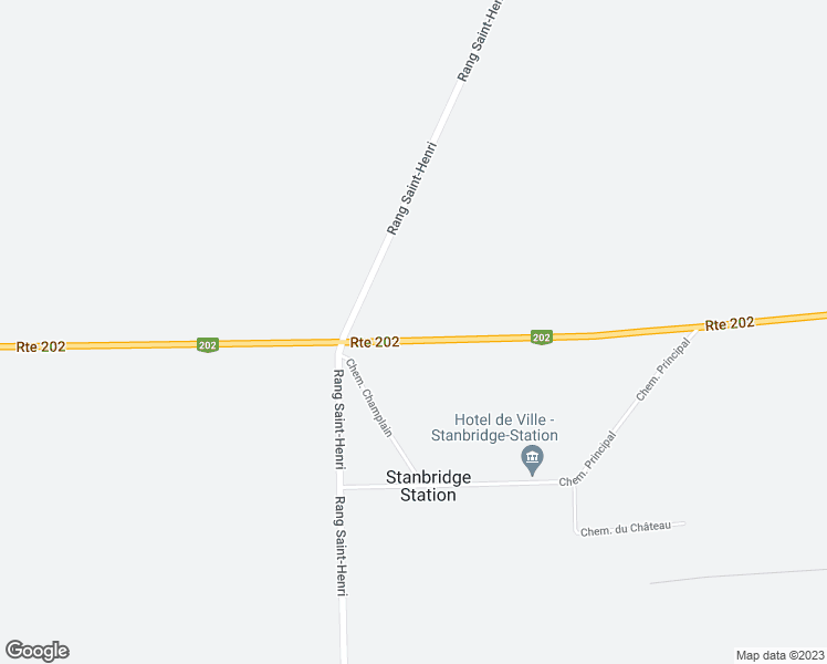 map of restaurants, bars, coffee shops, grocery stores, and more near 135 Québec 202 in Stanbridge Station