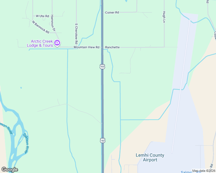 map of restaurants, bars, coffee shops, grocery stores, and more near U.S. 93 in Salmon