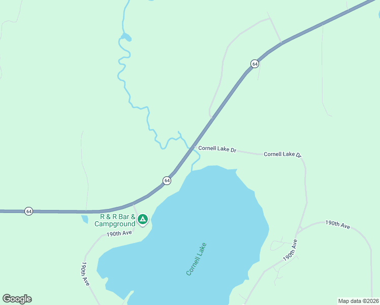 map of restaurants, bars, coffee shops, grocery stores, and more near 16695 Wisconsin 64 in Bloomer