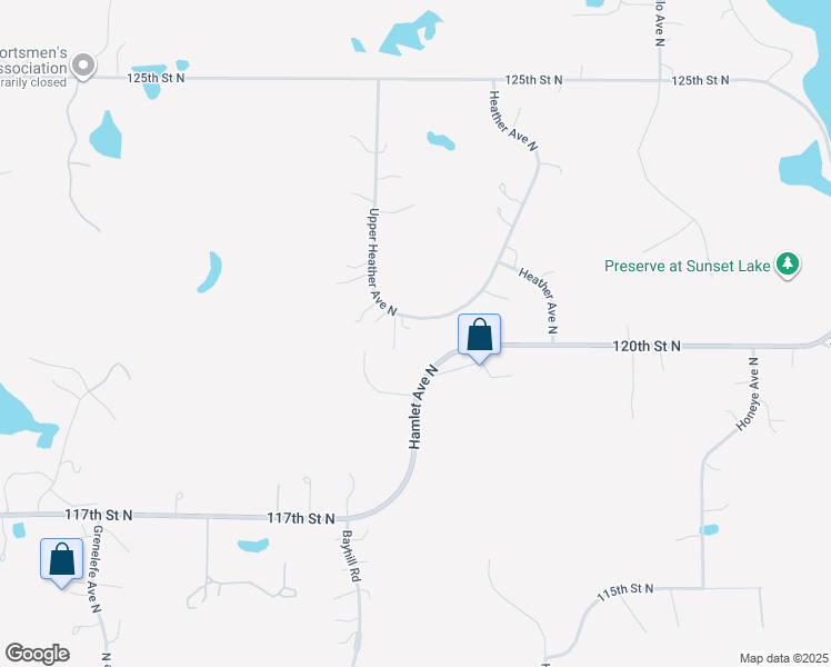 map of restaurants, bars, coffee shops, grocery stores, and more near 12170 Upper Heather Avenue North in Hugo