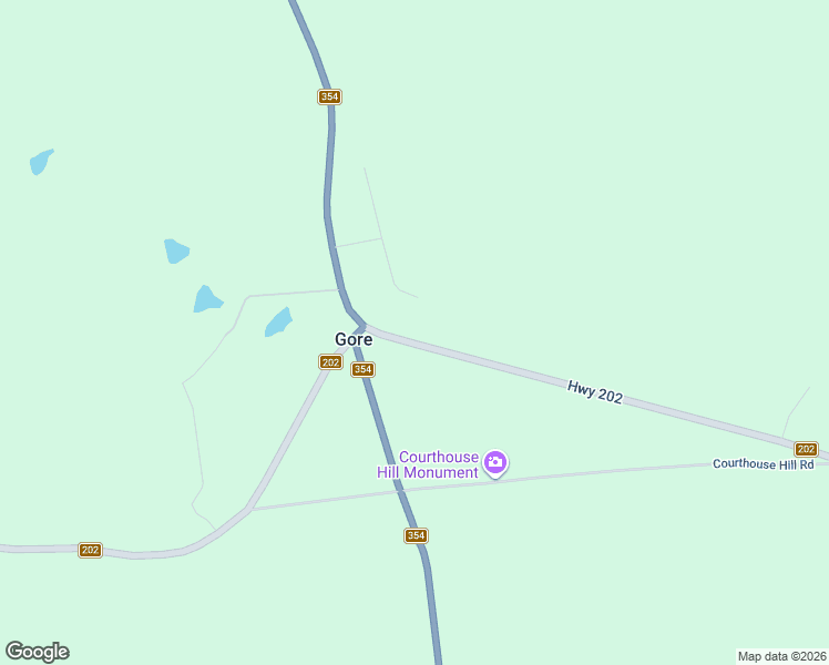 map of restaurants, bars, coffee shops, grocery stores, and more near 2431 Highway 202 in East Gore