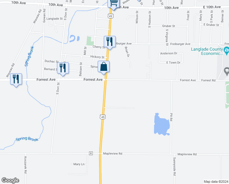 map of restaurants, bars, coffee shops, grocery stores, and more near 839 South Superior Street in Antigo