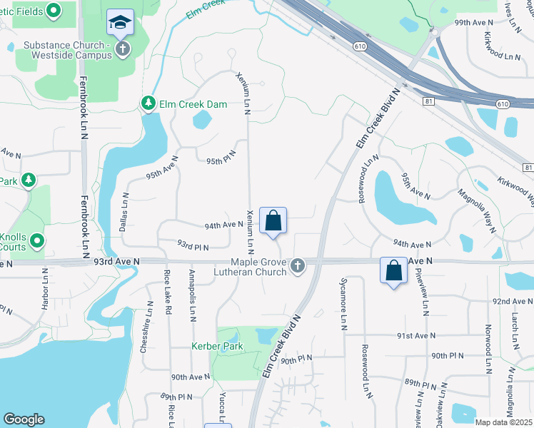 map of restaurants, bars, coffee shops, grocery stores, and more near in Maple Grove