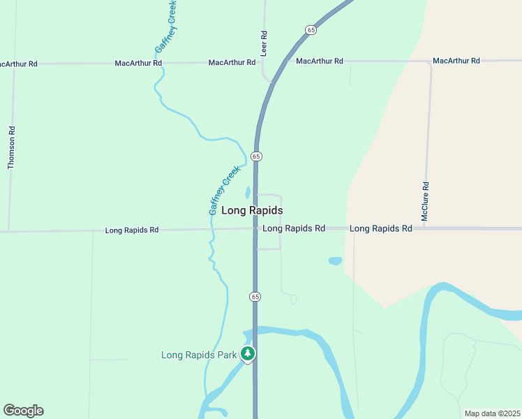 map of restaurants, bars, coffee shops, grocery stores, and more near in Long Rapids