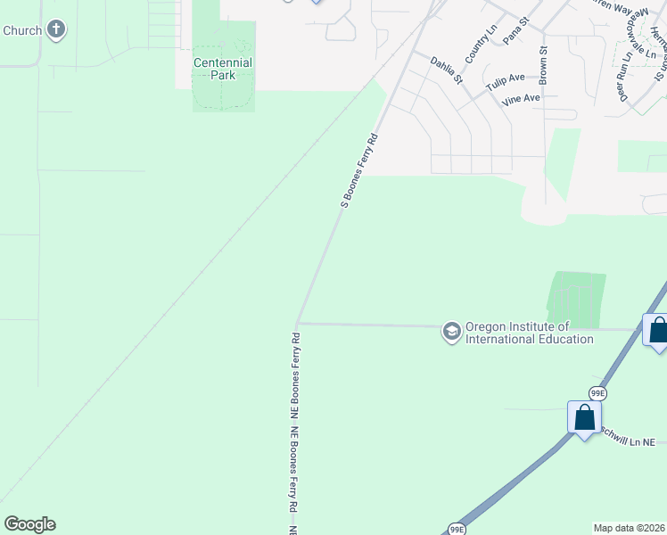map of restaurants, bars, coffee shops, grocery stores, and more near 1880 South Boones Ferry Road in Woodburn