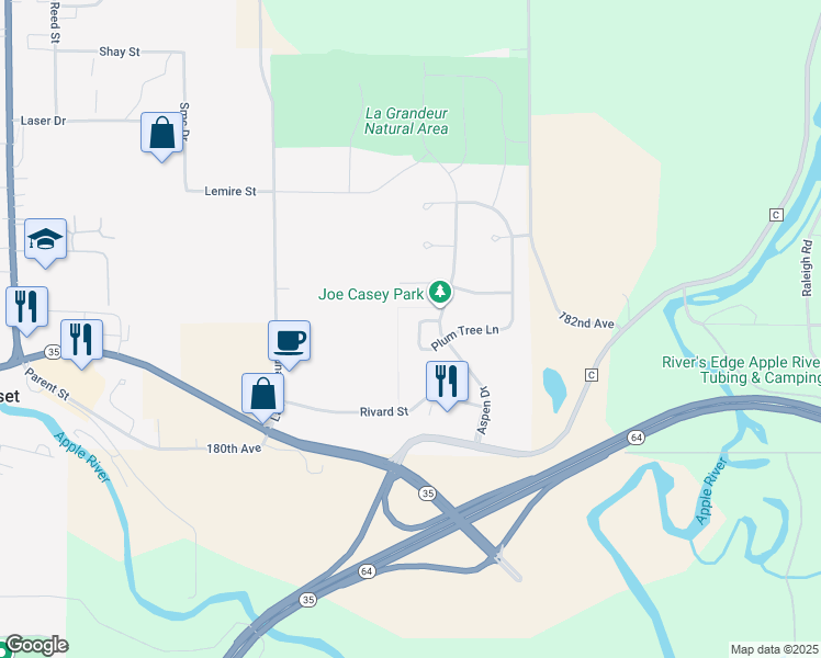 map of restaurants, bars, coffee shops, grocery stores, and more near 780 Plum Tree Lane in Somerset
