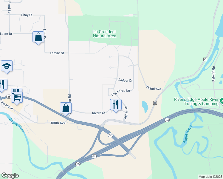 map of restaurants, bars, coffee shops, grocery stores, and more near 807 Plum Tree Lane in Somerset
