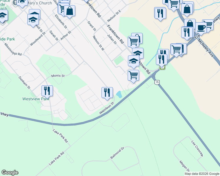 map of restaurants, bars, coffee shops, grocery stores, and more near 363 Napoleon Street in Carleton Place
