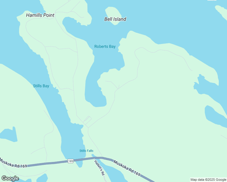 map of restaurants, bars, coffee shops, grocery stores, and more near 1059 Roberts Bay Road in Port Carling