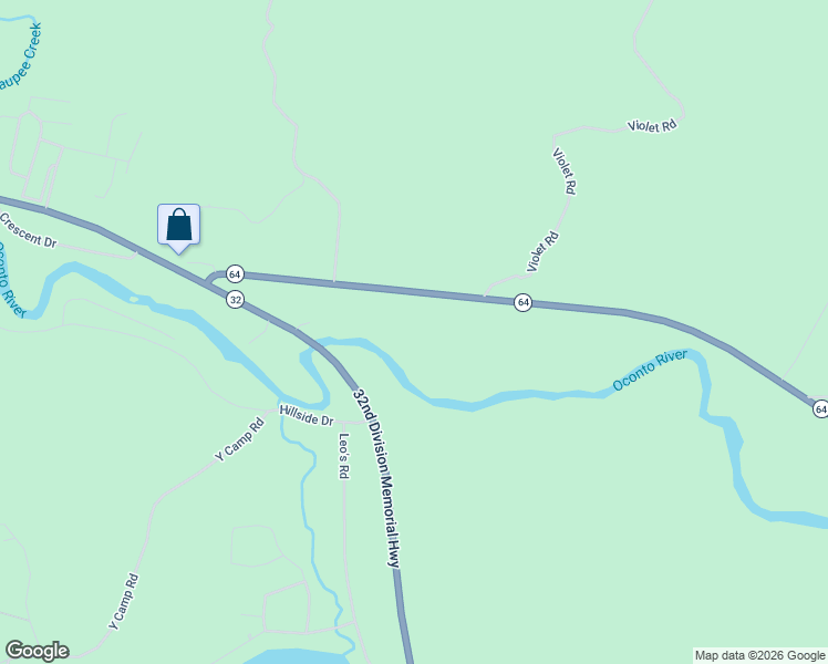 map of restaurants, bars, coffee shops, grocery stores, and more near 13131 Wisconsin 64 in Suring