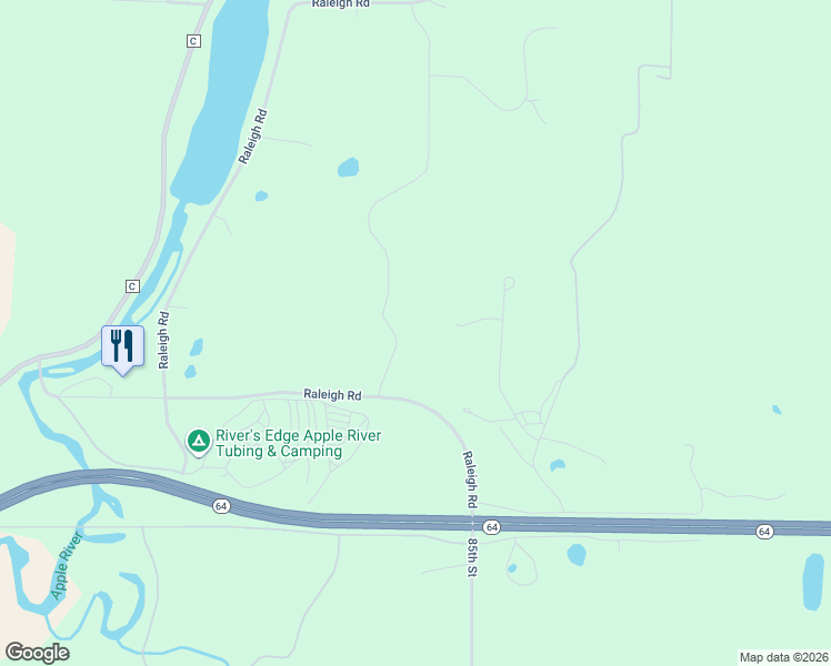 map of restaurants, bars, coffee shops, grocery stores, and more near 1818 90th Street in New Richmond