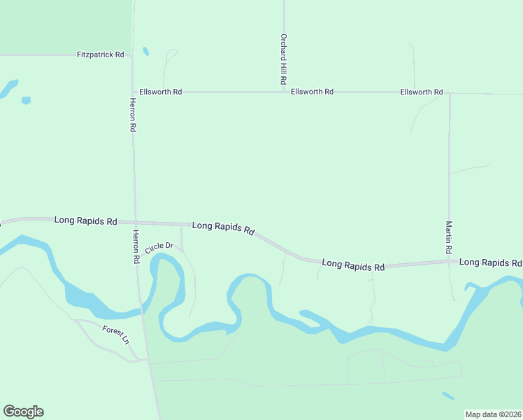 map of restaurants, bars, coffee shops, grocery stores, and more near 8508-8520 Long Rapids Road in Alpena