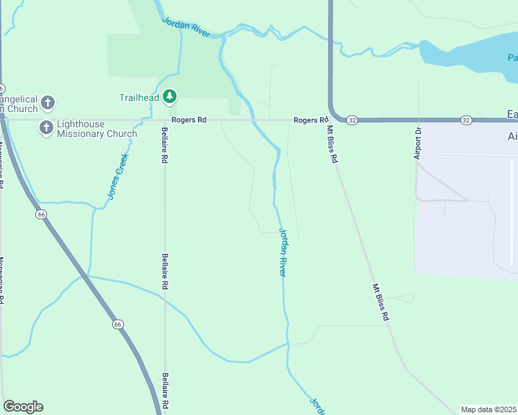 map of restaurants, bars, coffee shops, grocery stores, and more near 5100 Thorsen River Drive in East Jordan