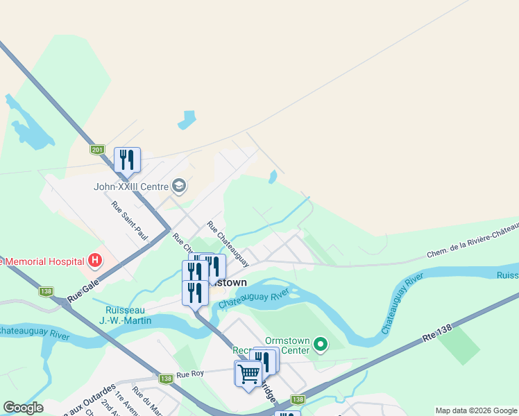map of restaurants, bars, coffee shops, grocery stores, and more near 14 Rue Argyle in Montérégie
