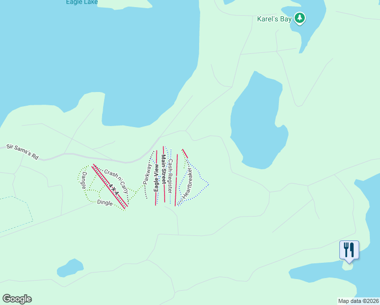 map of restaurants, bars, coffee shops, grocery stores, and more near 1054 Liswood Road in Eagle Lake