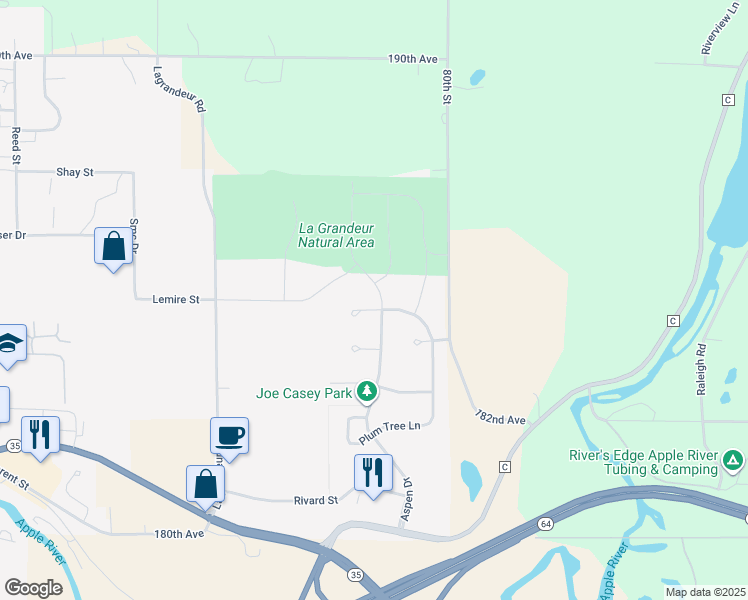 map of restaurants, bars, coffee shops, grocery stores, and more near 819 Jack Pine Court in Somerset