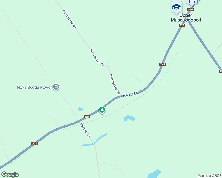 map of restaurants, bars, coffee shops, grocery stores, and more near 1 Butcher Hill Road in Upper Musquodoboit