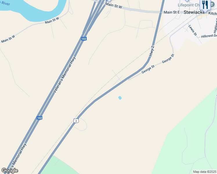 map of restaurants, bars, coffee shops, grocery stores, and more near 2 George Street Extension in Stewiacke