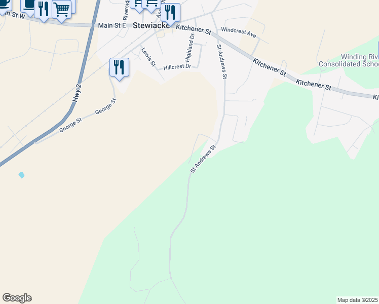 map of restaurants, bars, coffee shops, grocery stores, and more near 48 Amelia Avenue in Stewiacke