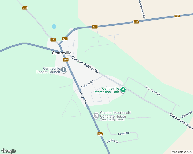 map of restaurants, bars, coffee shops, grocery stores, and more near 1003 Lydiard Road in Centreville