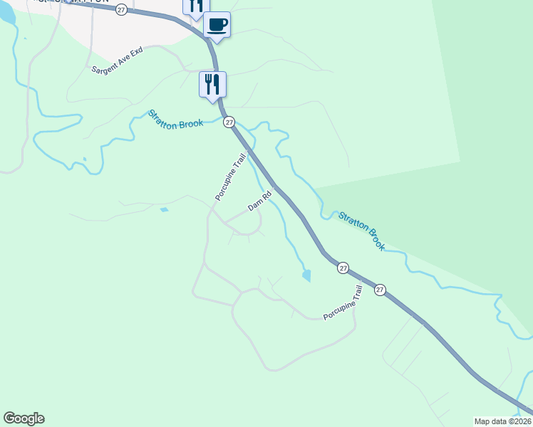 map of restaurants, bars, coffee shops, grocery stores, and more near 8 Maze Road in Franklin County