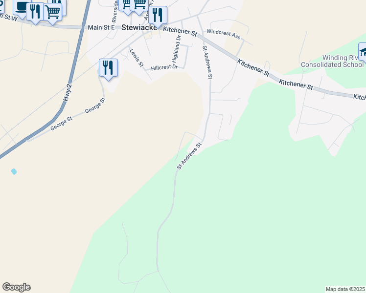 map of restaurants, bars, coffee shops, grocery stores, and more near 41 Amelia Avenue in Stewiacke