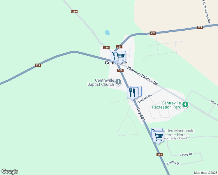 map of restaurants, bars, coffee shops, grocery stores, and more near 846 Murray Drive in Centreville