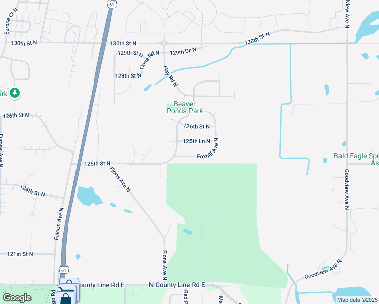 map of restaurants, bars, coffee shops, grocery stores, and more near 5657 125th Lane North in Hugo