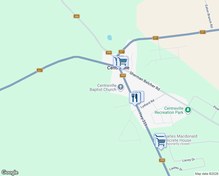 map of restaurants, bars, coffee shops, grocery stores, and more near 851 Murray Drive in Centreville