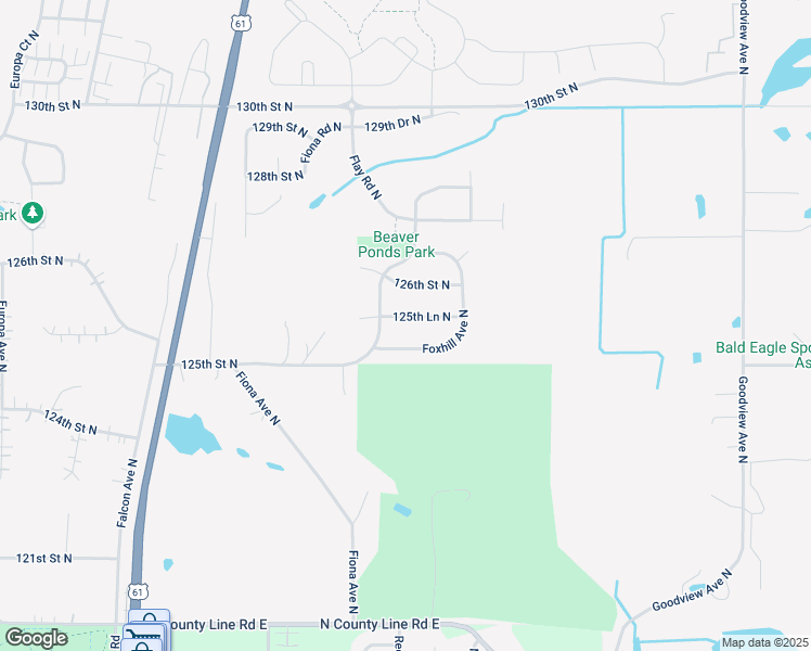 map of restaurants, bars, coffee shops, grocery stores, and more near 5657 125th Lane North in Hugo