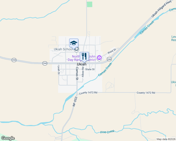 map of restaurants, bars, coffee shops, grocery stores, and more near in Ukiah
