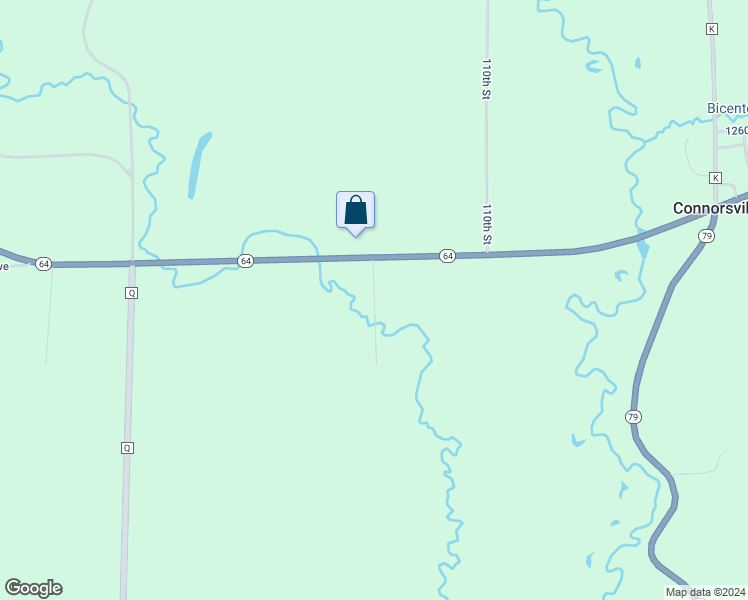 map of restaurants, bars, coffee shops, grocery stores, and more near 100th Street in Dunn County