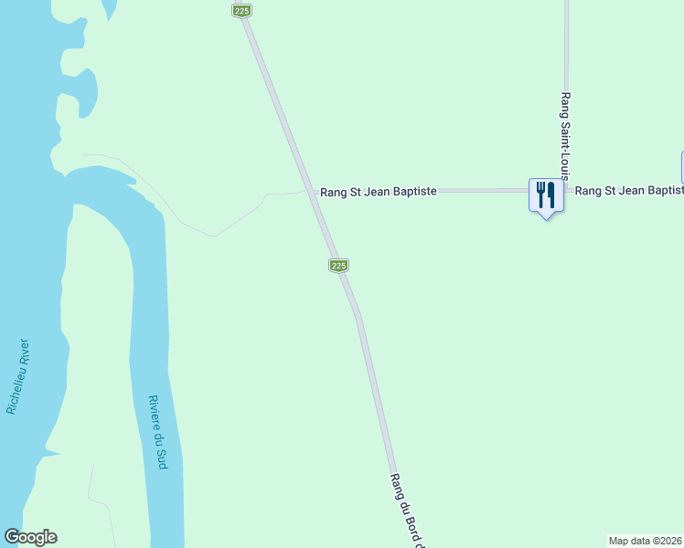 map of restaurants, bars, coffee shops, grocery stores, and more near CH Du Bord De L'Eau in Montérégie