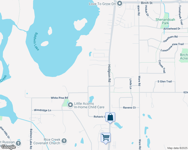 map of restaurants, bars, coffee shops, grocery stores, and more near 6230 Laurene Avenue in Circle Pines
