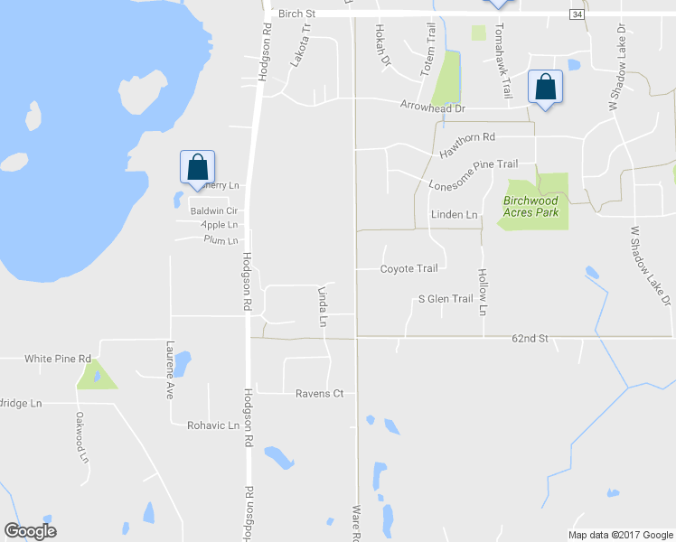 map of restaurants, bars, coffee shops, grocery stores, and more near 365 Linda Circle in Lino Lakes