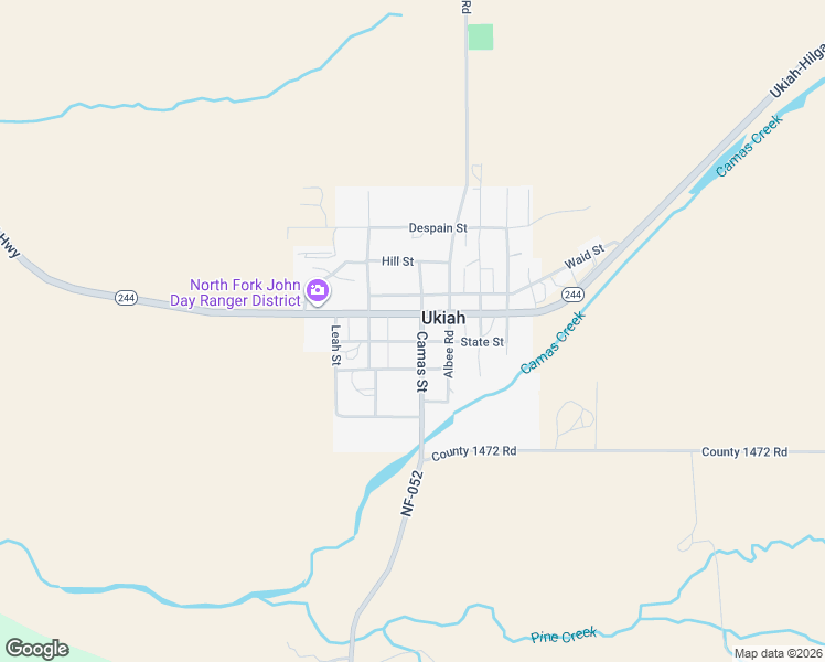 map of restaurants, bars, coffee shops, grocery stores, and more near 105 Camas Street in Ukiah