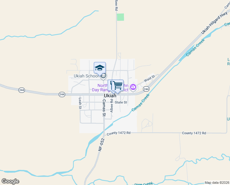 map of restaurants, bars, coffee shops, grocery stores, and more near 101 Main Street in Ukiah