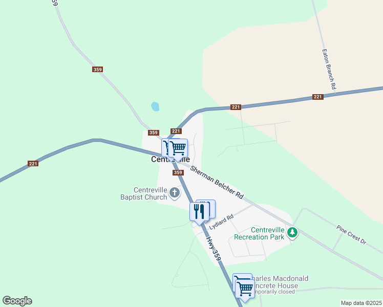 map of restaurants, bars, coffee shops, grocery stores, and more near 1087 Morse Lane in Centreville
