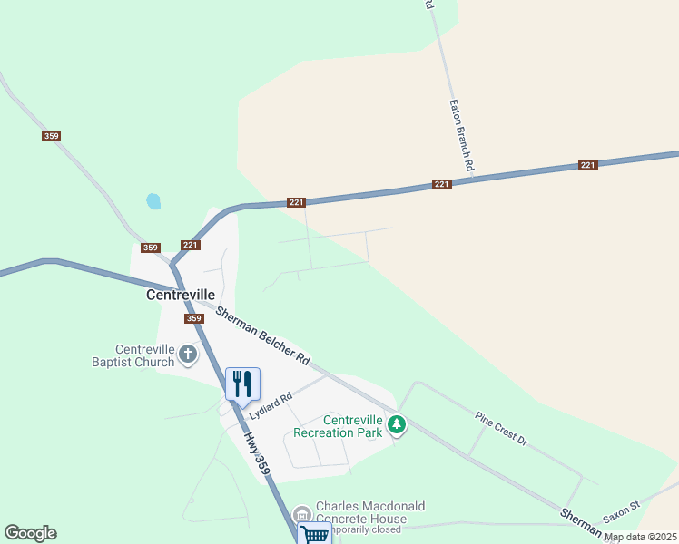 map of restaurants, bars, coffee shops, grocery stores, and more near 990 Mary Avenue in Centreville