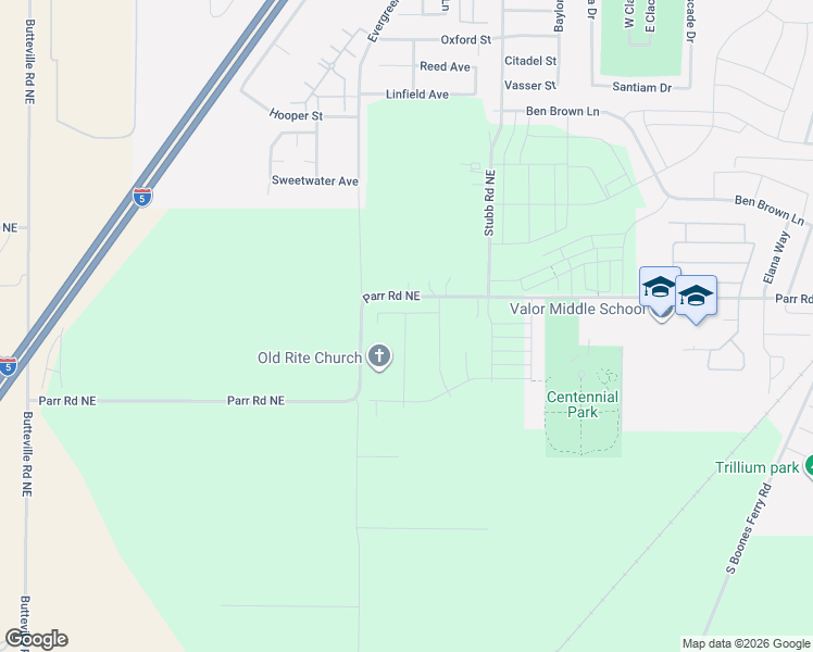map of restaurants, bars, coffee shops, grocery stores, and more near 8701-8717 Parr Road Northeast in Gervais