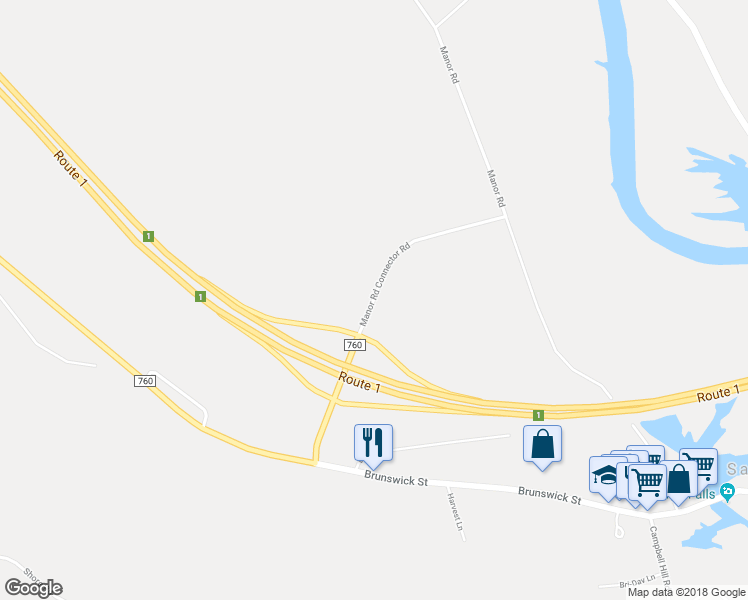 map of restaurants, bars, coffee shops, grocery stores, and more near Manor Road Connector Road in Saint George