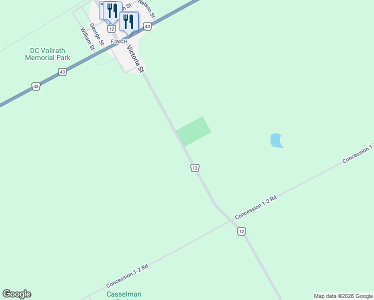 map of restaurants, bars, coffee shops, grocery stores, and more near Victoria Street in Finch