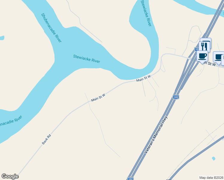 map of restaurants, bars, coffee shops, grocery stores, and more near Main Street West in Stewiacke