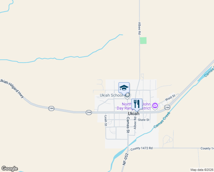 map of restaurants, bars, coffee shops, grocery stores, and more near 303 Despain Street in Ukiah