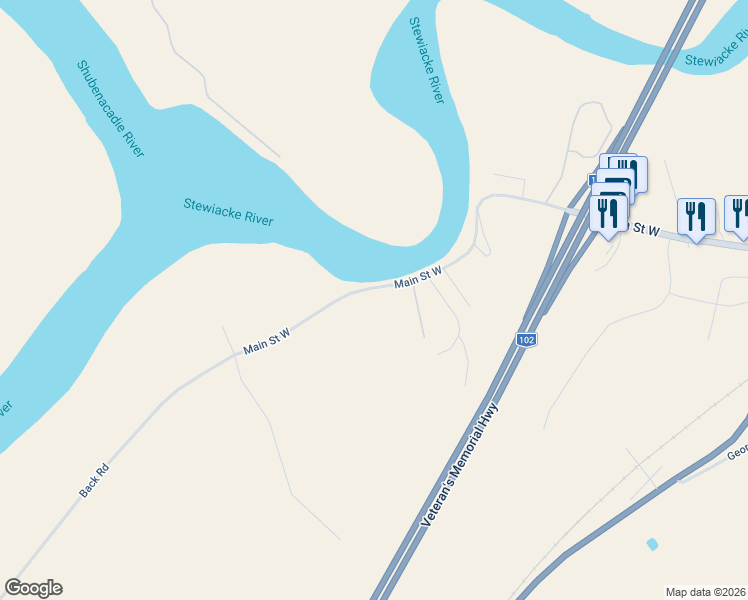 map of restaurants, bars, coffee shops, grocery stores, and more near 320 Main Street West in Stewiacke