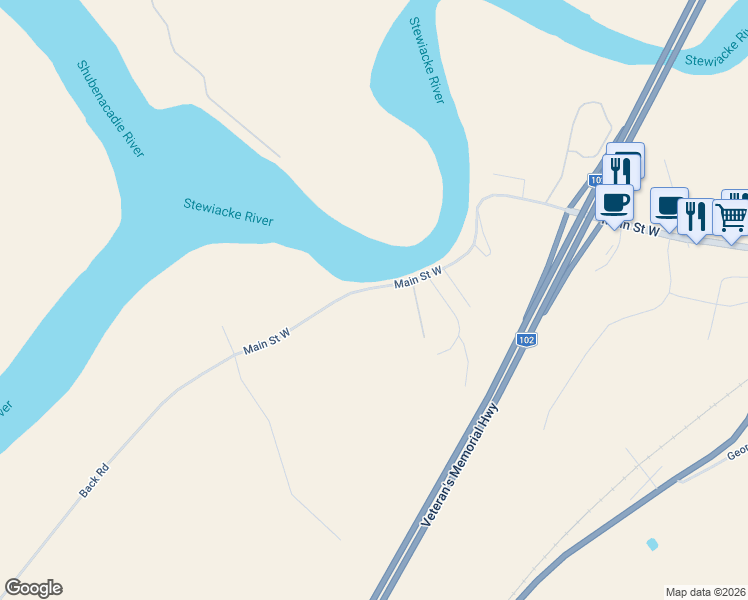 map of restaurants, bars, coffee shops, grocery stores, and more near 320 Main Street West in Stewiacke