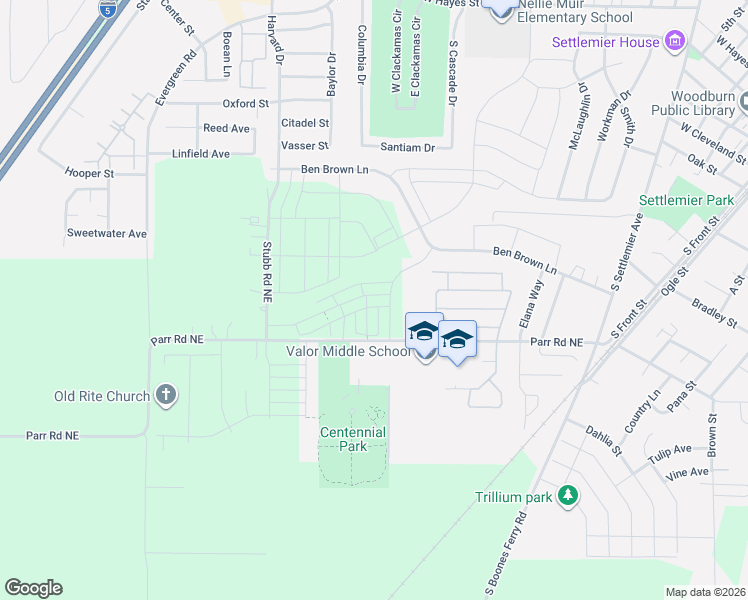 map of restaurants, bars, coffee shops, grocery stores, and more near 2274 Sawtelle Drive in Woodburn