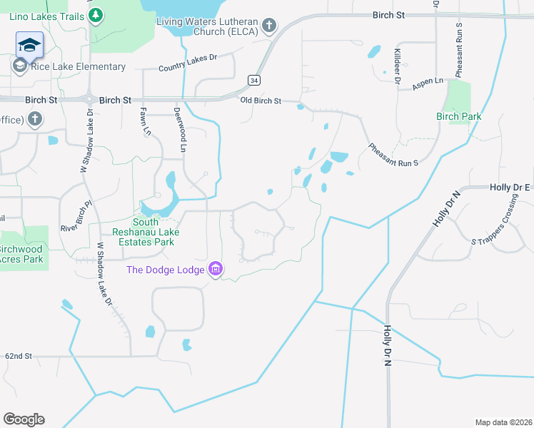map of restaurants, bars, coffee shops, grocery stores, and more near 853 Fox Road in Lino Lakes