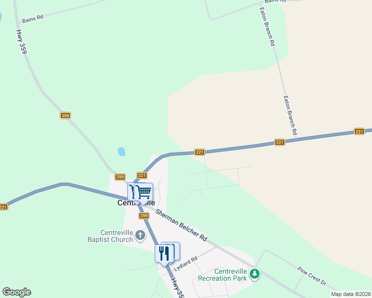 map of restaurants, bars, coffee shops, grocery stores, and more near in Centreville