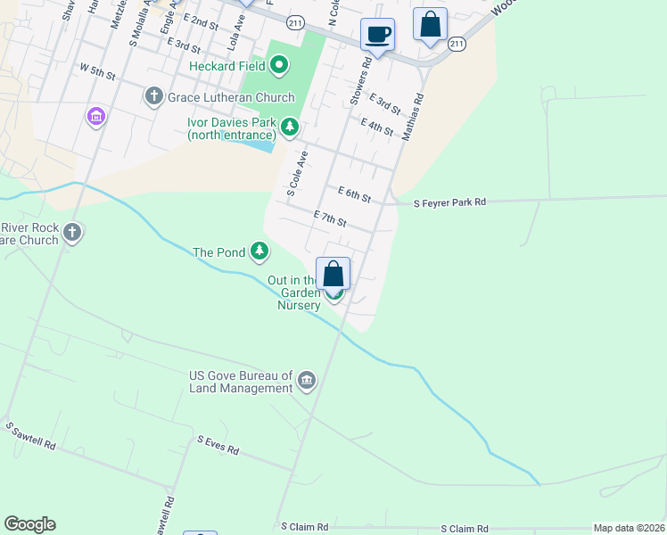 map of restaurants, bars, coffee shops, grocery stores, and more near 808 Mathias Court in Molalla